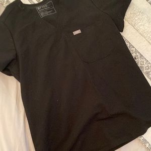 Figs black scrub top